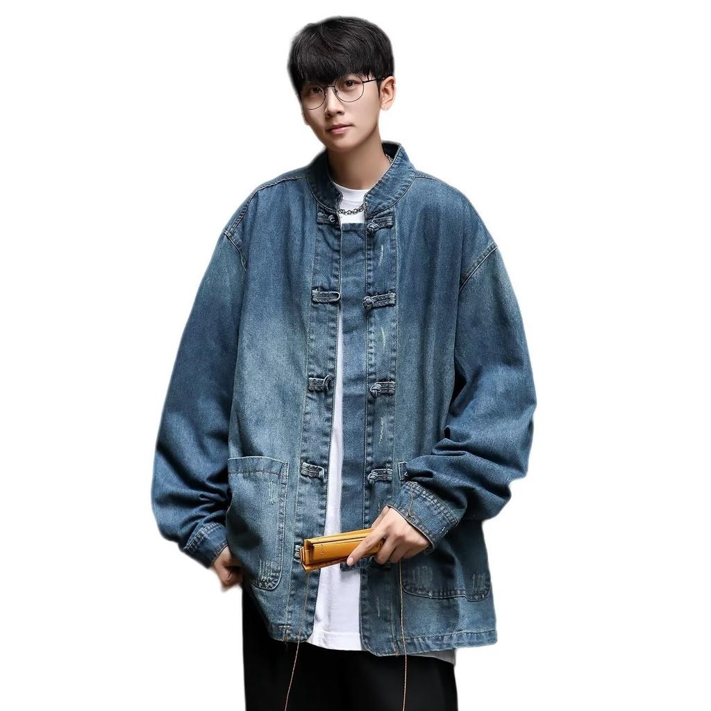 Trendy Brand Rsize Ve Washed Retro Blue American O High Street Tooling Jacket Denim Jacket Men'S Season Top
