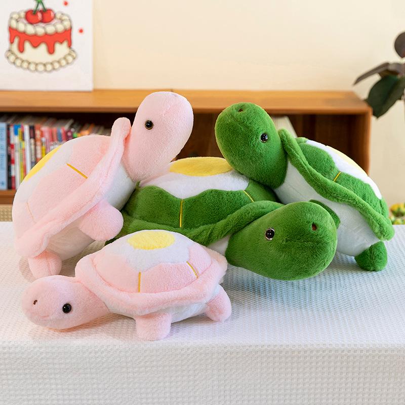 New little turtle doll plush toy cute poached egg turtle throw pillow marine animal doll birthday gift