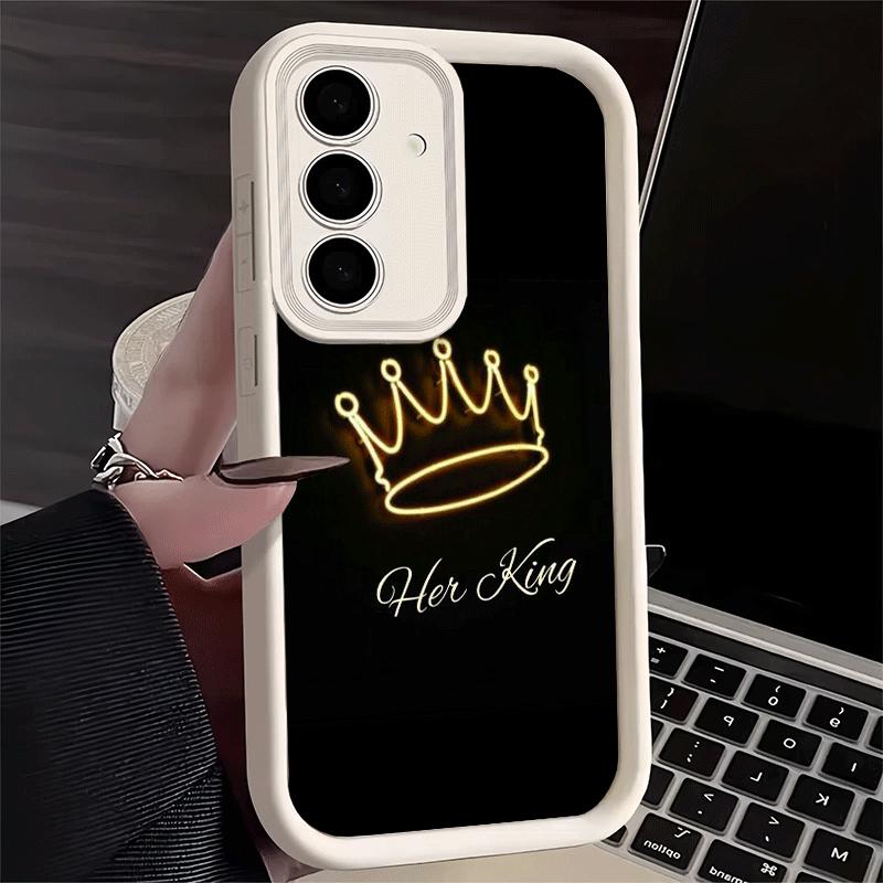 Phone Case for Samsung Galaxy S26 S25 Ultra S24 FE Queen King Couple Theme Shell S23 Plus S22 + S21 S20 5G Soft Silicone Funda
