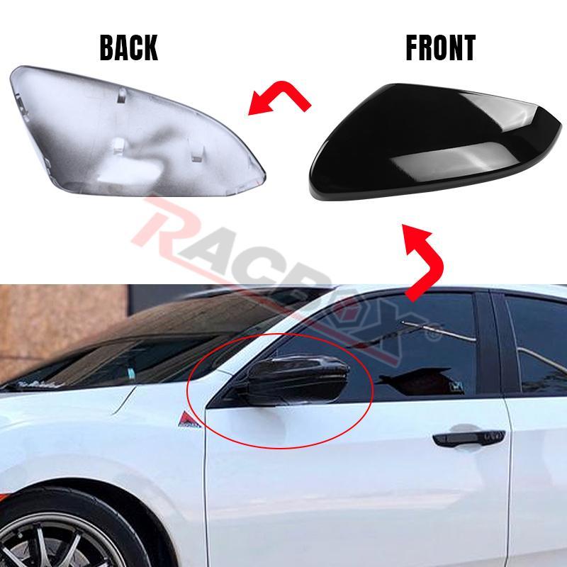 Left Right Side Rearview Mirror Cap Cover for Honda Civic 10th 2016 2017 2018 Accessories Black Red Replacement