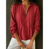 2026 European & American Women's V-neck Striped Long Sleeve Casual Shirt for Spring/Summer
