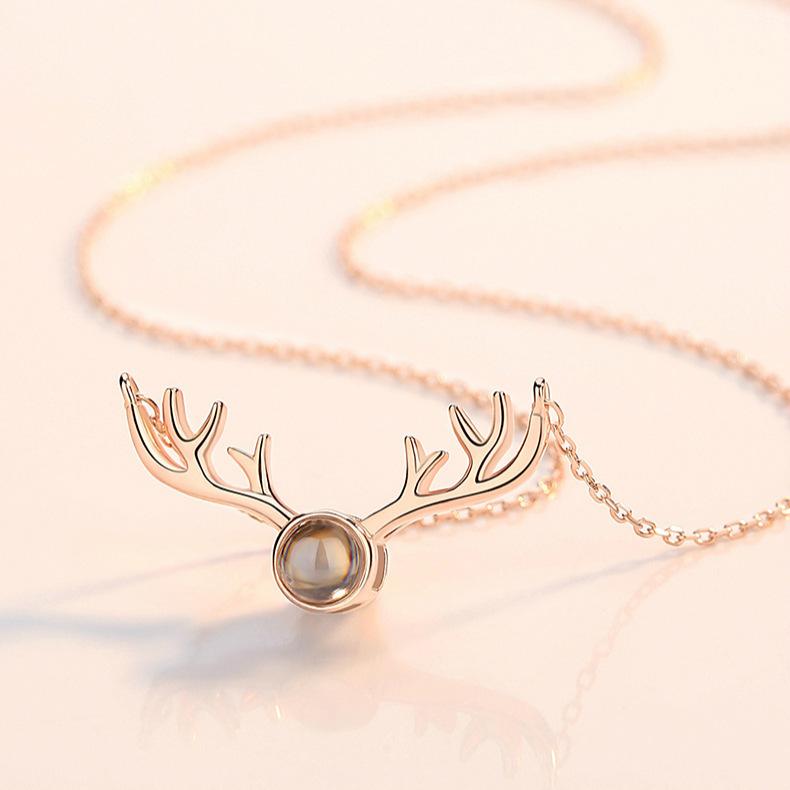 Antler Projection I Love You Simple Pendant Luxury Confession Gift for Girlfriend Birthday Gift