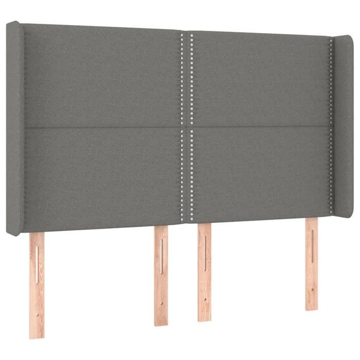 VidaXL Tête de Lit à LED Meuble de Chambre à Coucher Accessoire de Lit Double Tête de Cadre de Lit Intérieur Gris Foncé 3123907