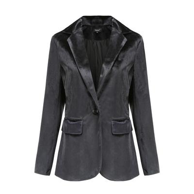 Women's Top Jacket Autumn and Winter New Solid Color Simple Golden Velvet Small Suit Women