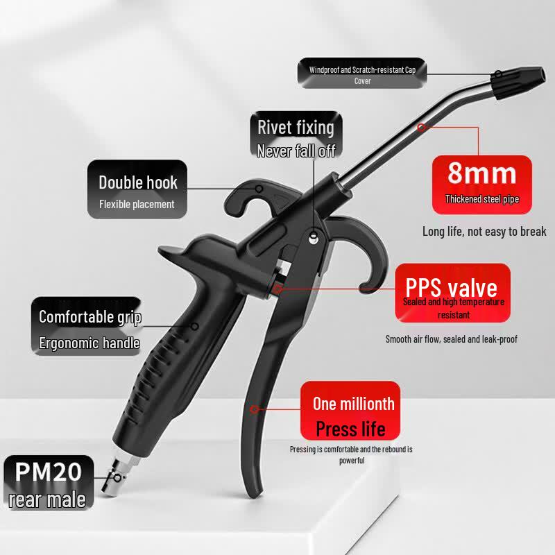 Aokewen High-Pressure Telescopic Air Blow Gun with 15m Spring Hose