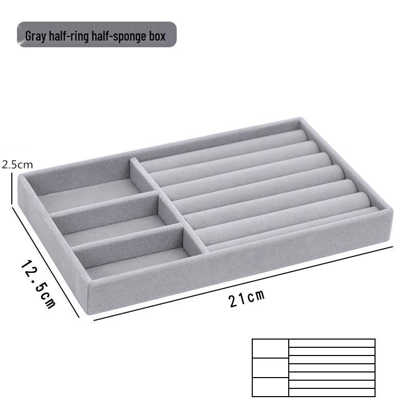 Samt-Schmuckschatulle für Ringe und Ohrringe - Staubdichte Aufbewahrungs- und Vitrinenschachtel