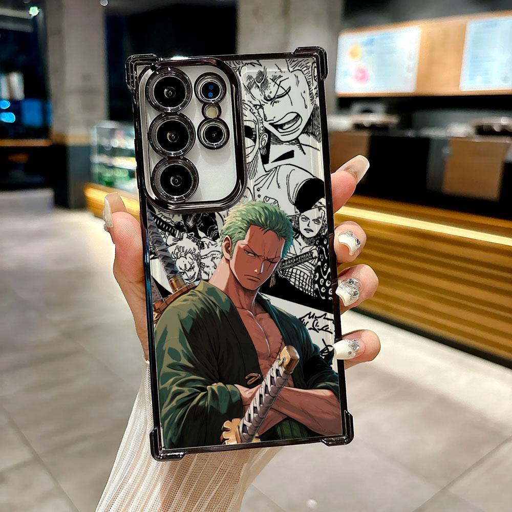 Ones P-Piece Zoro Anime Coque For Galaxy S26Ultra Phone Case For Samsung S26 S25 S24 S23 S21 Ultra S20 FE S25 Plus 5G Soft Cover