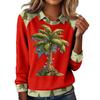 Women's Fashion Christmas Printed Long-Sleeve Pullover Top
