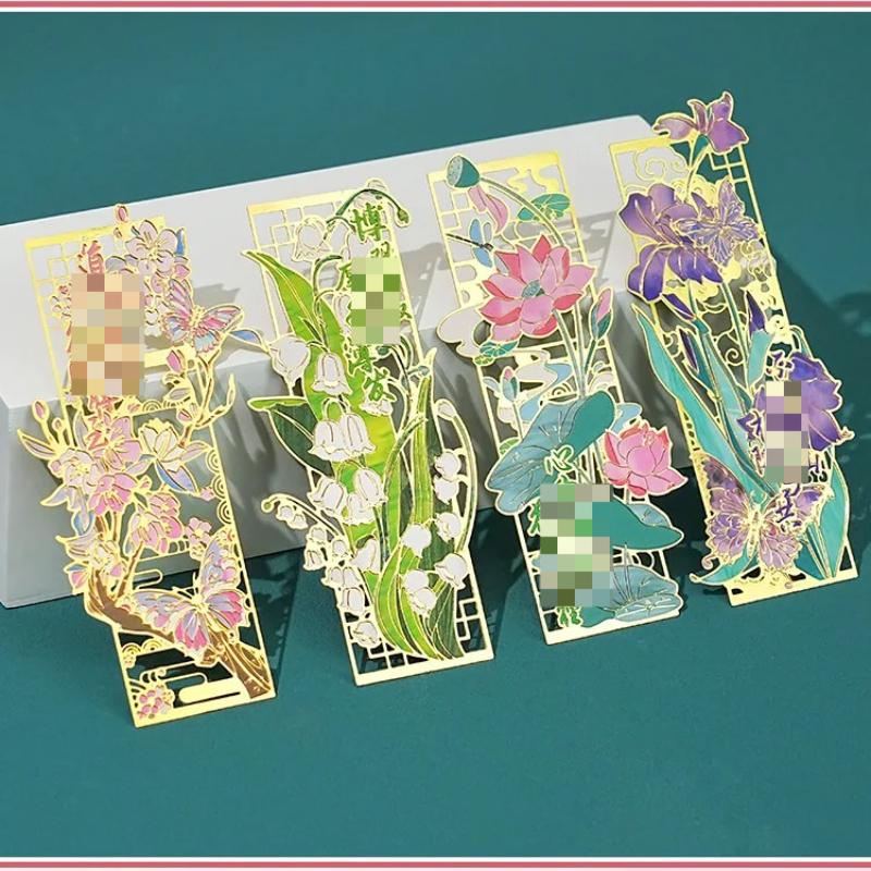 Elegant Laser-Cut Lotus Metal Bookmark Hollow Flower Page Clip for Readers Cultural Gift for Teachers Students Book Reading Tab