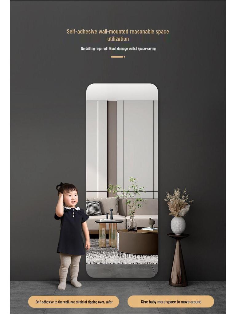 Senfu Self-Adhesive Acrylic Full Body Mirror Wall Sticker for Dorm & Wardrobe