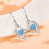 Japanese & Korean Zircon Silver-Plated Fashion Earrings: Elegant Medium-Length Hooks with Heart Details for Women