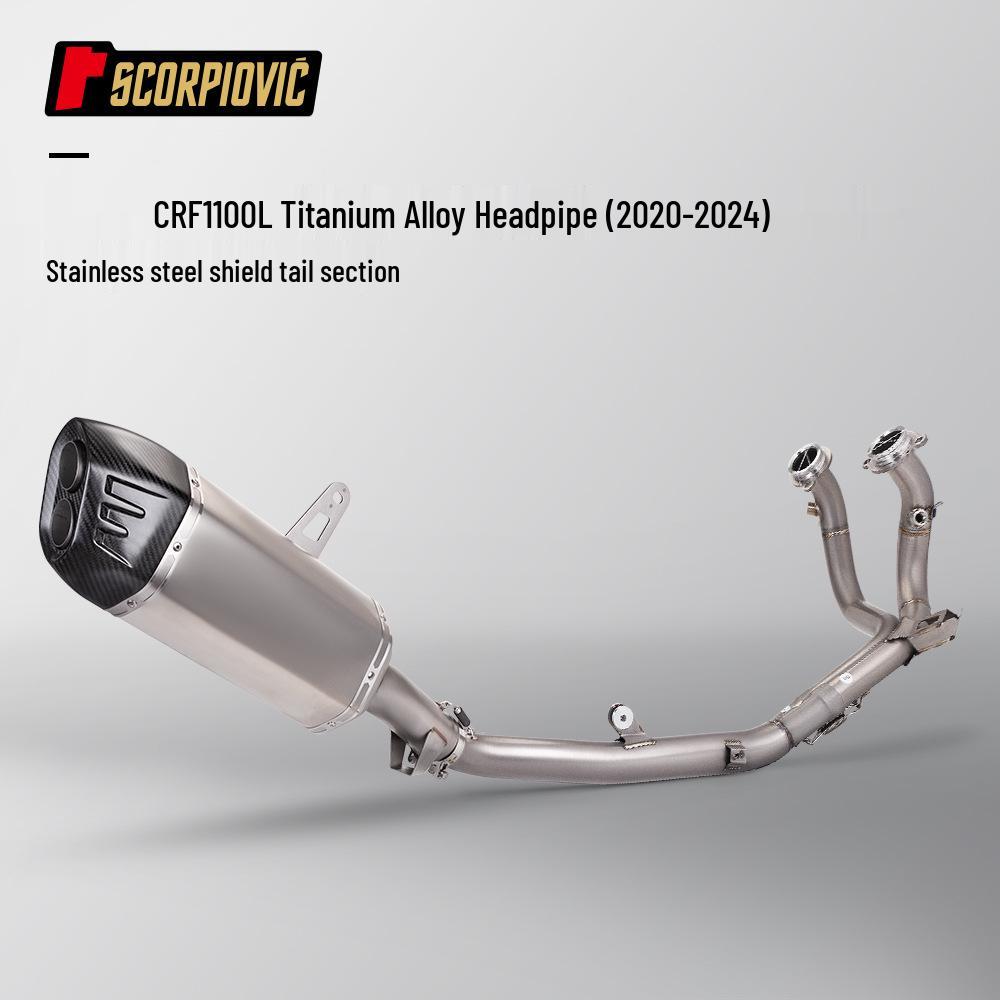 CRF1100L Titanium Alloy Exhaust System with Integrated Front, Middle, and Rear Pipes