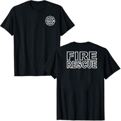 Feuerrettung T-Shirt Feuerwehrmann Malteserkreuz Feuerwehr Damen Herren Kleidung Kurzarm Blusen Grafik T-Shirt Tops