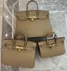 Large-capacity Litchi Pattern Togo Gold and Silver Diamond Genuine Leather Top-grain Cowhide Fashionable and Versatile Single-shoulder Handbag