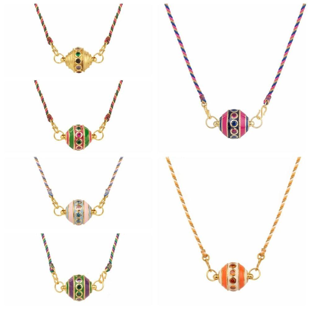 Pendant Crystal Beaded Necklace Ethnic Style Bohemian Multicolor Necklace  Summer