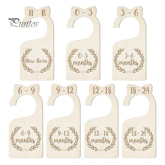 7/8 Pcs Baby Wardrobe Dividers Closet Wooden Baby Garment Size Markers Newborn To Toddler Baby Clothes Size Dividers for Daily Baby Clothes