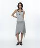 Rough Neck Knit Layer Drape Skirt Gray