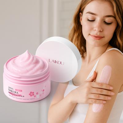 LAIKOU Japan Sakura Exfoliating Scrub 100g Gentle Cleaning Softer Radiant Smooth Skin Texture Daily Care