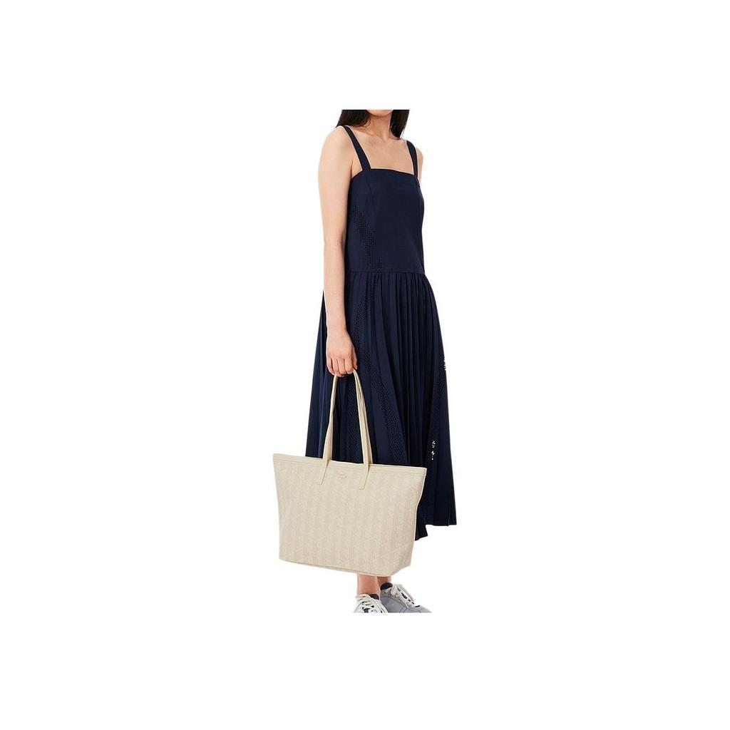 Lacoste Fashion Commuter Large Capacity PVC Tote Bag Shopping Bag Shoulder Bag Women tote bags Off-white NF5001ZE-Q56