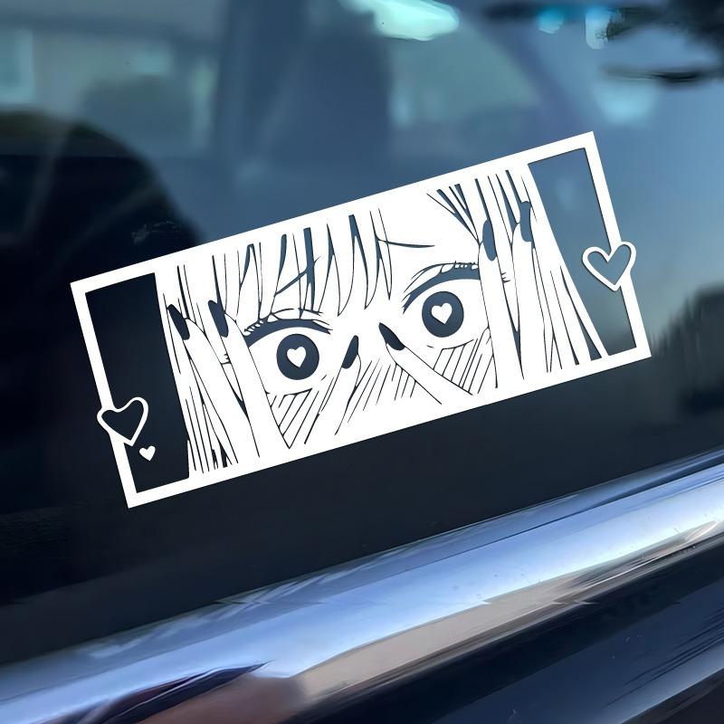 Shy anime girl with love eyes decal,jdm style japanese anime style high quality for windows,For a Unique look!