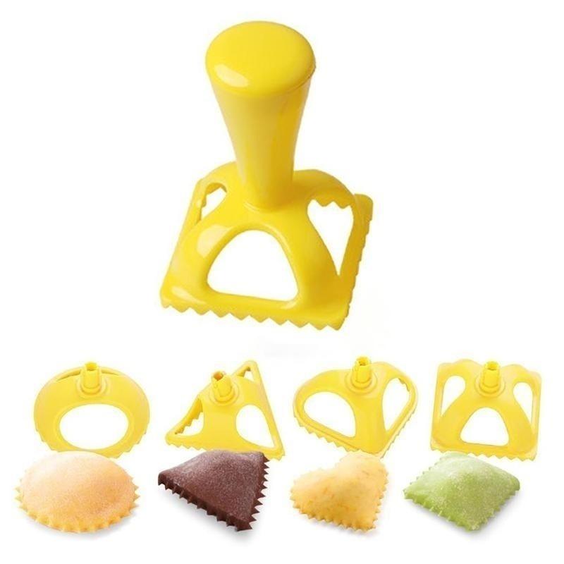 Mooncake Fondant Chinese Jiaozi 4pcs/set Plastic Dumpling Molds 4 Shapes Dumpling Press Tool Kitchen  Cooking Past