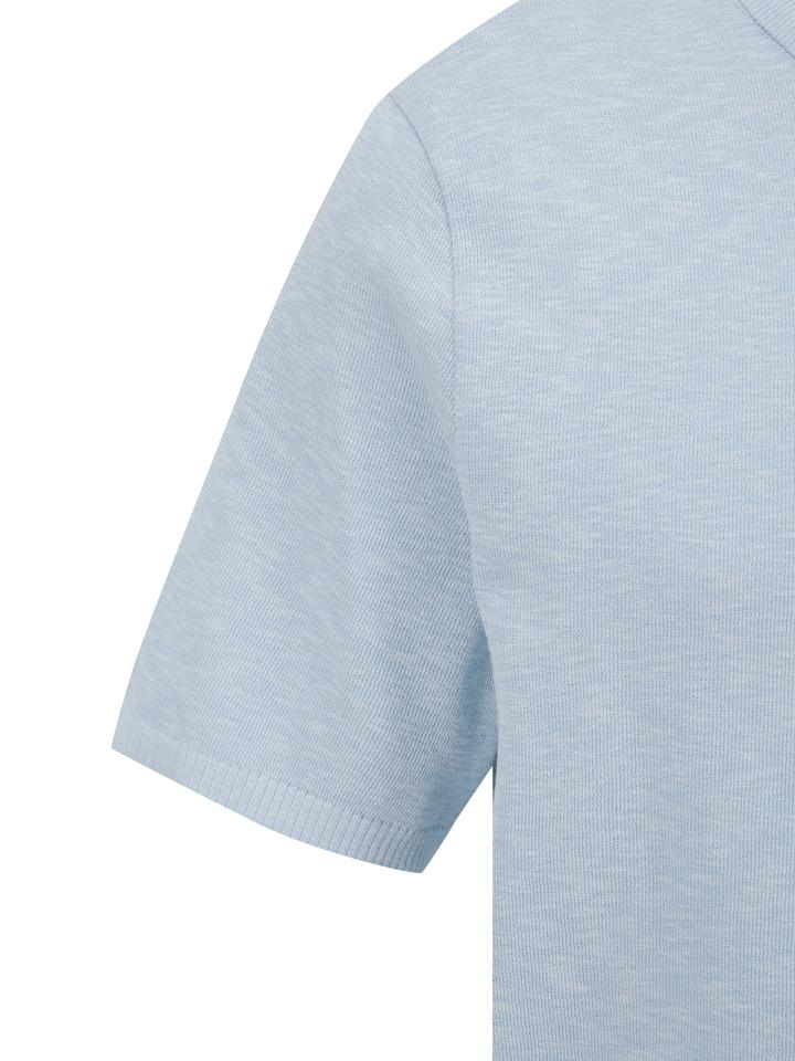 AND Z Men'S) Linen-Like Round Neck Short Sleeve T-Shirt_Blf2Er1001Bl