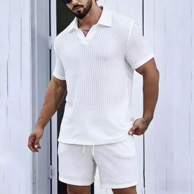 Men's Short Sleeved Set Versatile Casual Sports Two-piece Set