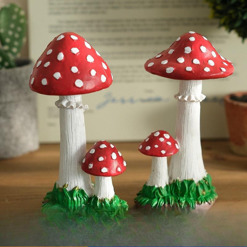 Outdoor Fake Mushroom Decor Miniature Model for Garden Villa Landscape Sculpture Kindergarten Plant Ornament