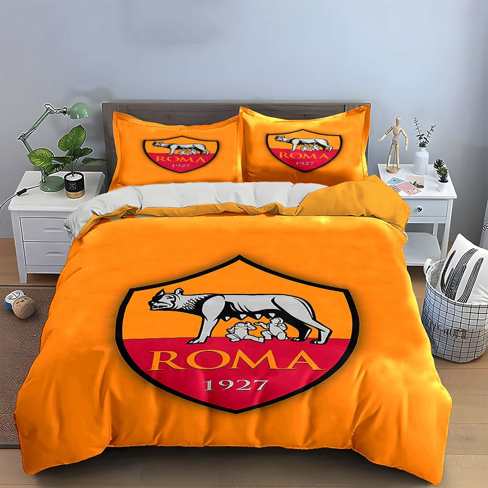 """Set Copripiumino Arancione Scudo Roma" Set Copripiumino Copripiumino Federe""" (1 * Copripiumino 2 * Federe, senza piumino)