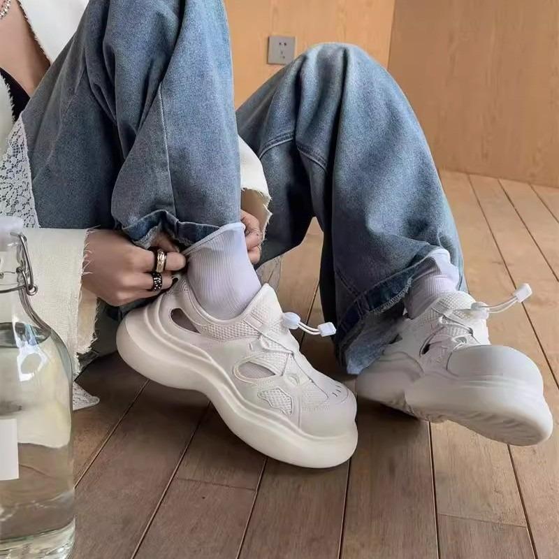 Summer new ugly big head dad shoes women's tide hollow breathable thick sole lightweight sports sandals