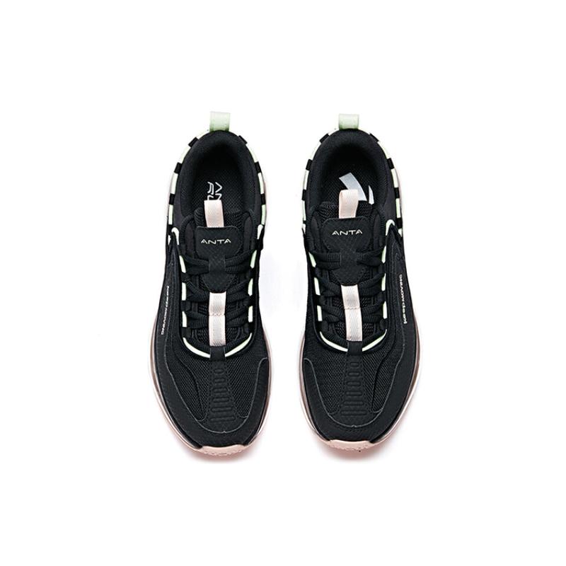 Anta Low-Top Running Shoes Women's Black Pink Sneakers 922035505-4