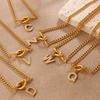 Fashion Versatile Full Zirconium 26 English Letter Pendant Necklace Stainless Steel Simple Premium Clavicle Chain