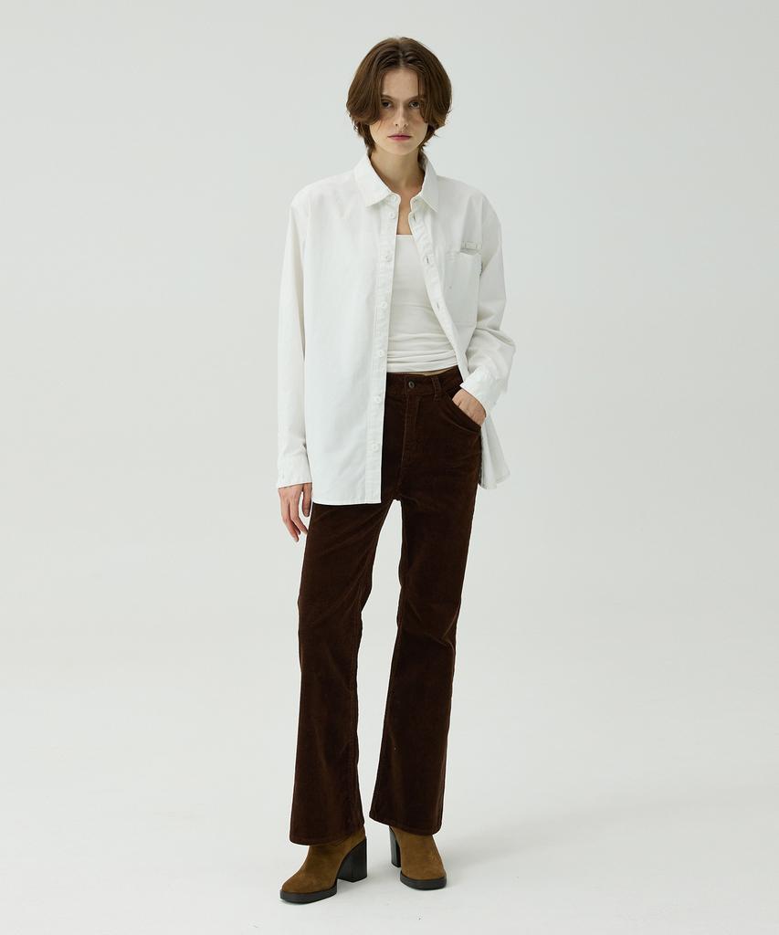 MAGOODGAN Chera 4812 Spandex Corduroy Brown Bell-Bottom Pants