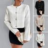 Manteau sans col pour femme, simple boutonnage, manches longues, court, style professionnel, pour les déplacements, printemps-automne