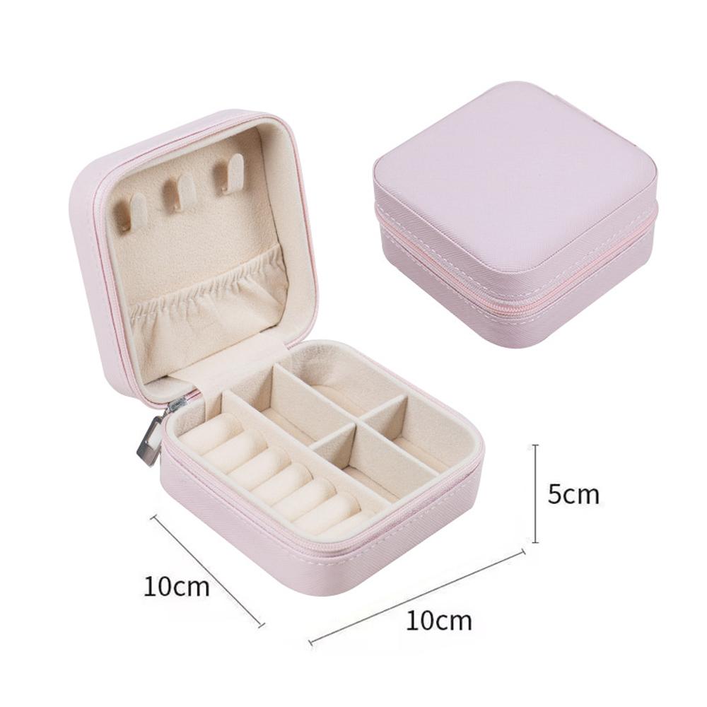 

Модная шкатулка для хранения ювелирных изделий из искусственной кожи, портативная дорожная шкатулка для ювелирных изделий, ожерелья, серьги, кольца, органайзер для ювелирных изделий, витрина Mini розовый
