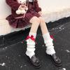 Ladies Autumn and Winter Style Warm Lovely Bow Knitted Hairball Calf Pile Stocking