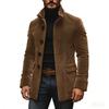 2025 European Men's Solid Color Stand Collar Cardigan Suit Jacket - Spring/Autumn