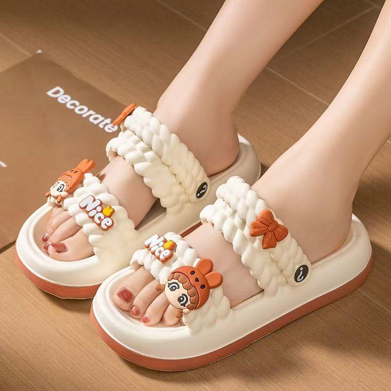 Summer new EVA high elastic home two wear sandals outdoor non-slip light fashion cute cartoon women's sandals