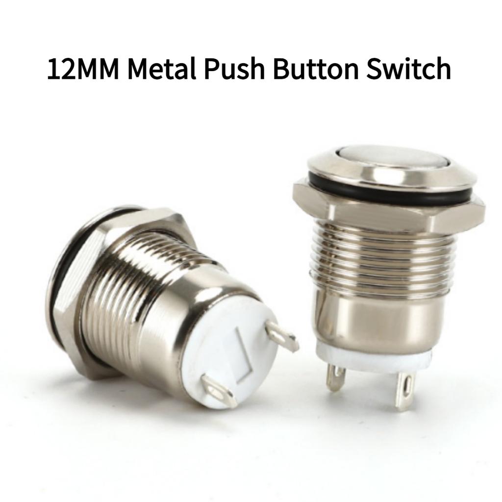 10PCS 12MM metal button switch self-reset no light jog start power switch jog button switch