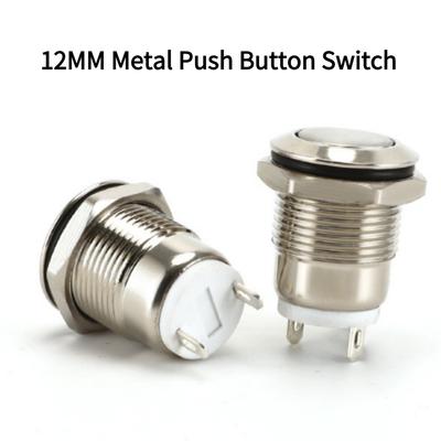 10PCS 12MM Metal Button Switch Self-reset No Light Jog Start Power Switch Jog Button Switch