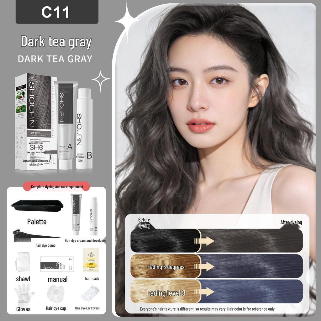 Premium Gift Box: Natural Black & Gray-Brown Linen Hair Dye Cream - Youthful, Vibrant, Plant-Based Formula