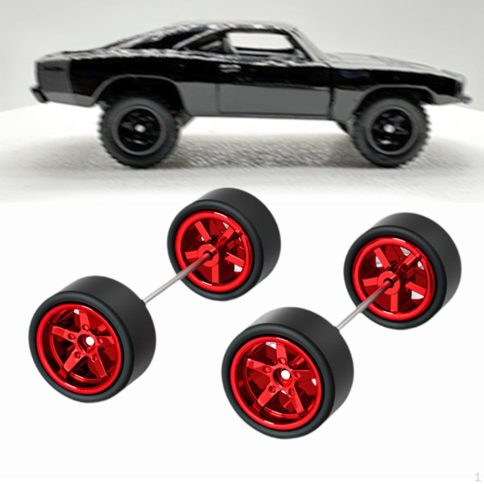 

2 шт. 1/64 RC колеса та шини. Легка, проста в установці, оновлена ​​частина з ободом колеса для червоний