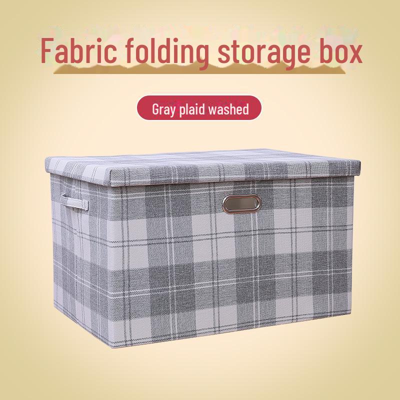 Drawer-Style Folding Storage Basket - Cotton & Linen Fabric