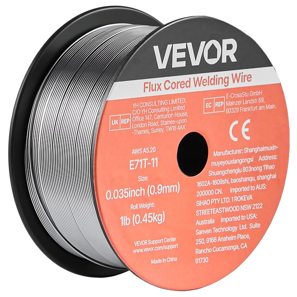 Flux Core MIG Welding Wire, E71T-11 0.9mm 0.45kg, Gasless Mild Steel Welding Wire with Low Spatter for All Position Arc Welding, Self-Shielded for
