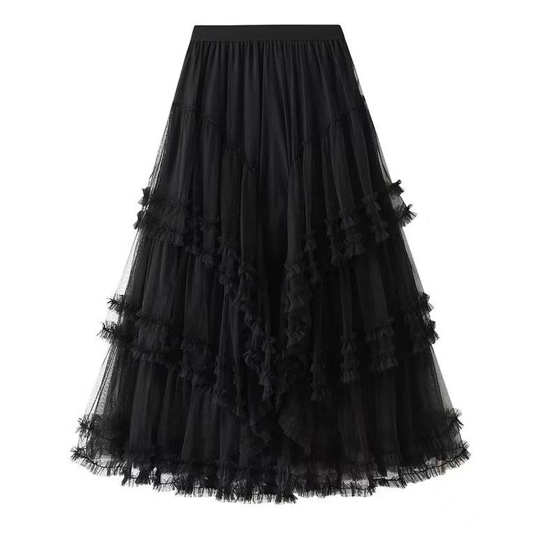 Women's Mesh Cake Skirt Puff Cake Skirt Half Body Skirt Multi Level Yarn Skirt