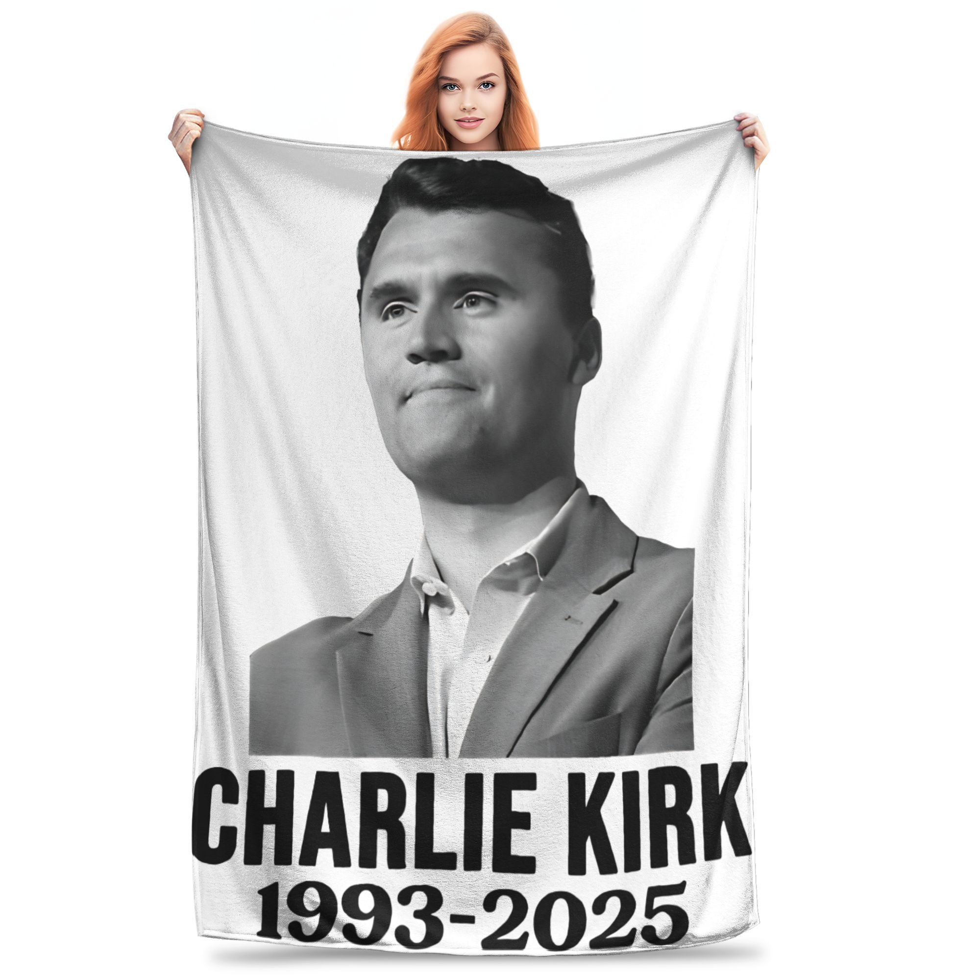 

Charlie Kirk 1993 2025 A true Patriot Blanket Multiple Sizes Super Soft Cozy Throw Blankets for Sofa Couch and Bed 75x90cm