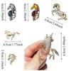 Horse Year Zodiac Horse Head Brooch Chinese New Year Metal Pony Badge Pin Zodiac Animal Pins  Gift