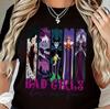 Villain Kruela Deville Ursula Malificent Villainous Girl Isma Full Body Printed Tshirt Black and White Machine Unisex Women