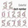 32-inch Colorful Crown Number Foil Balloon for Weddings, Birthdays & Parties
