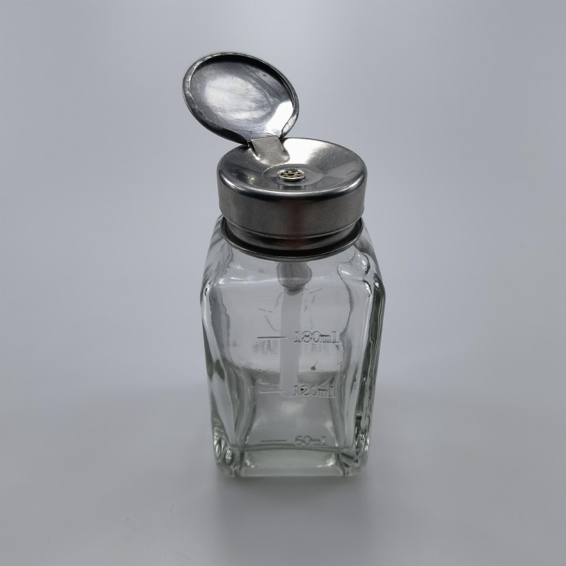180ml Glass Press Bottle for Phone Repair, Cleaning, or Nail Polish Remover, Anti-static